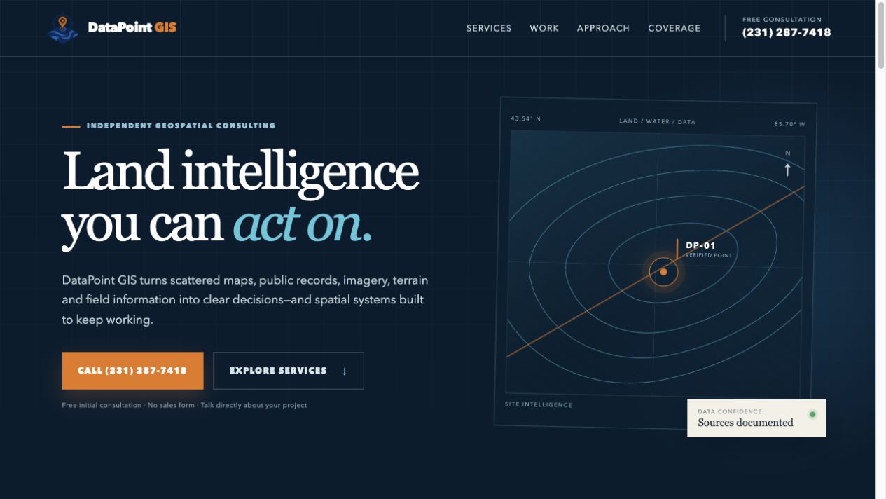 DataPoint GIS geospatial application interface